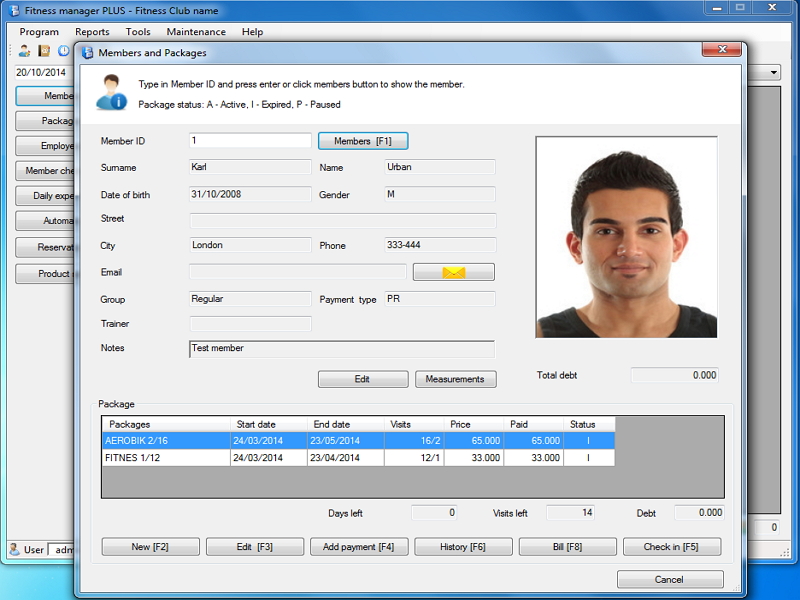 Software for gym, Fitness club management